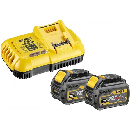 Dewalt akumuliatorių ir įkroviklio rinkinys DCB118T2, FlexVolt DCB546 2 x 6 Ah, 54 V ir DCB118