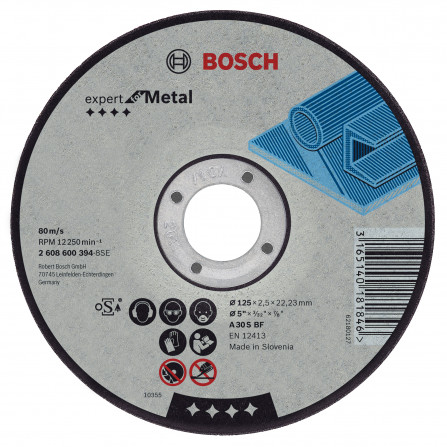 Pjovimo diskas metalui Bosch, 115 x 22,23 x 2,5 mm, 1 vnt.