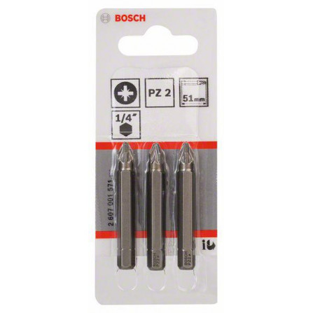 Bosch sukimo antgalių rinkinys, 3 vnt, 51 mm, PZ2