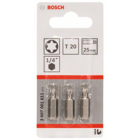 Bosch sukimo antgalis, 3 vnt, T20, 25 mm