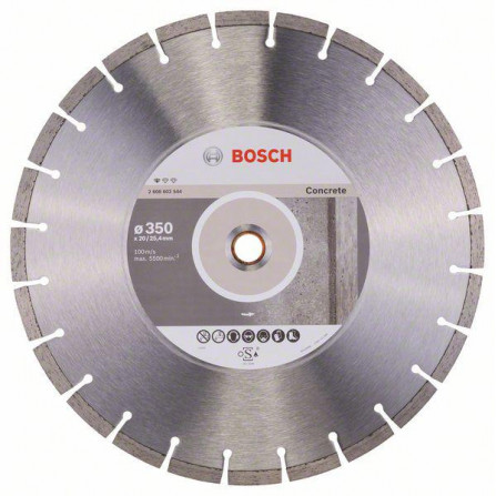 Deimantinis pjovimo diskas betonui Bosch Standard, 350 x 20/25,40 x 2,8 mm, 1 vnt.