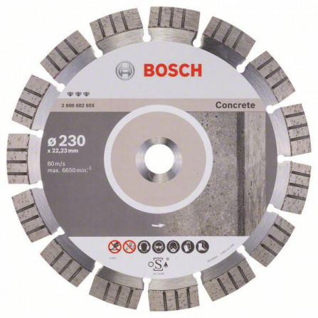 Deimantinis pjovimo diskas betonui Bosch Best, 230 x 22,23 x 2,4 mm, 1 vnt.