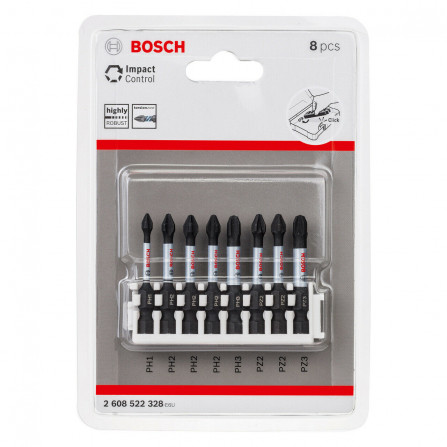 Bosch sukimo antgalių rinkinys Impact Control, 8 vnt, 50 mm, 1/4''