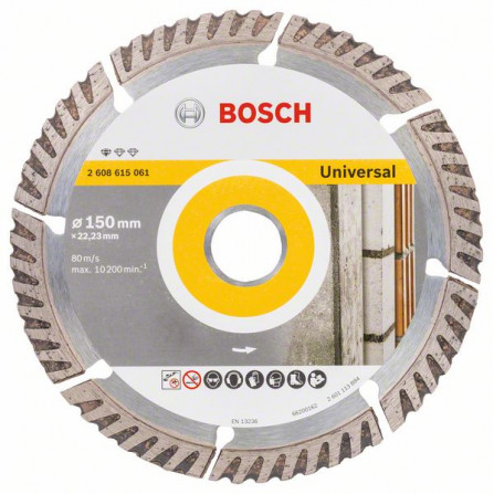 Universalus deimantinis pjovimo diskas statyboms Bosch Standard, 150 x 22,23 x 2,4 mm, 1 vnt.