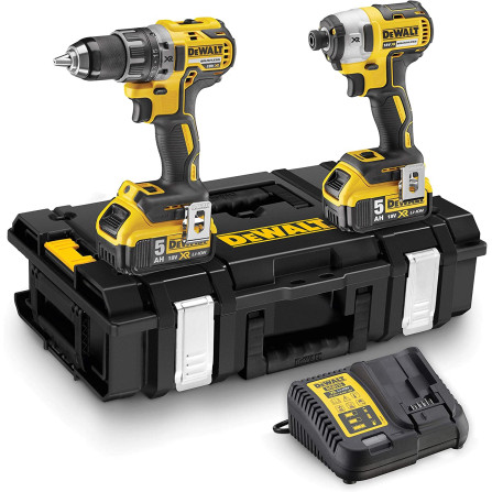 Dewalt accu-gereedschapset DCK266P2 (DCD796 + DCF887), 18 V, 2 x 5,0 Ah, oplader + koffer