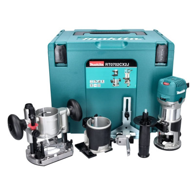 Elektrische frees Makita RT0702CX2J + accessoires, 710 W