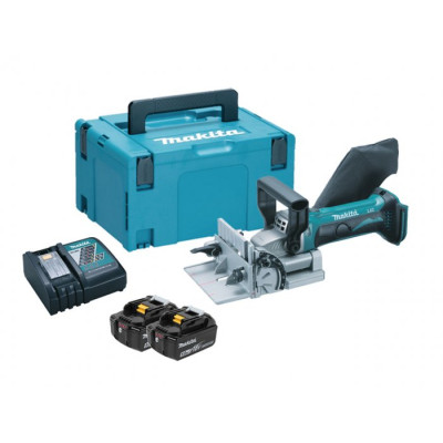Akumuliatorinis griovelių pjaustytuvas  Makita DPJ180RTJ (+ 2x baterija + įkroviklis + dėžutė Makpac 3)