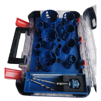 Bosch 2608900447 skylių pjovimo galvučių rinkinys medžiui (20/22/25/32/35/40/44/51/60/64/76 mm), 14 vnt.