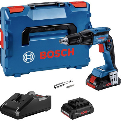 Belaidis gipso plokštės atsuktuvas Bosch GTB 18V-45 (+2x akumuliatoriai + įkroviklis + dėklas L-Boxx 136)