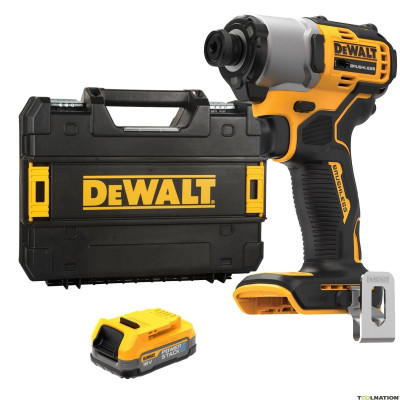 Dewalt smūginio atsuktuvo rinkinys DCF840E1T-XJ, (1.7 ah baterija + lagaminas), 18 V
