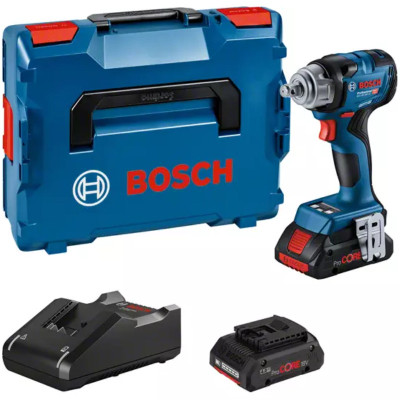 Bosch akumuliatorinio smūginio suktuvo rinkinys GDS 18V-330 HC + 2 x 4.0 Ah ProCore + GAL 18V-40, 06019L5002