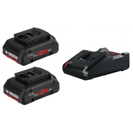 Bosch įkroviklis GAL 18V-40 ir 2 x 4,0 Ah ProCORE akumuliatoriai