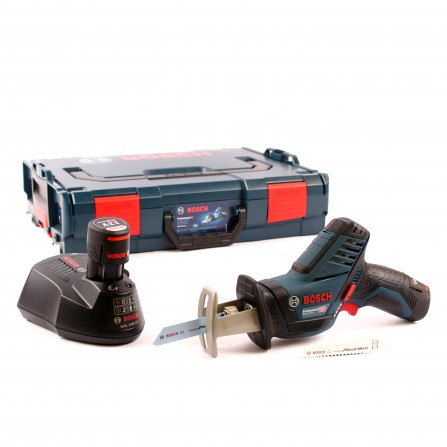 Akumuliatorinio tiesinio pjūklo Bosch GSA 12V-14 rinkinys, 12 V, 2 x 3 Ah, įkroviklis + lagaminas