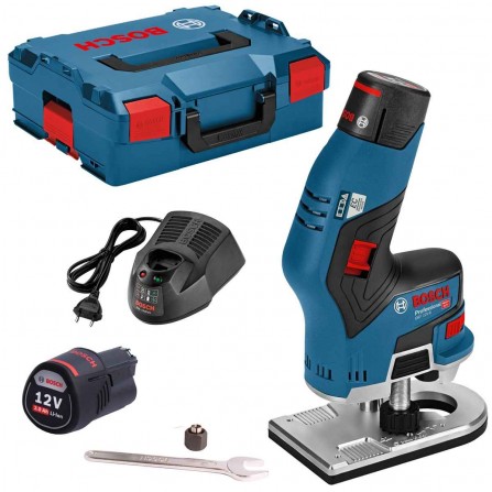 Akumuliatorinės rankinės frezos Bosch GKF 12V-8 rinkinys, 12 V