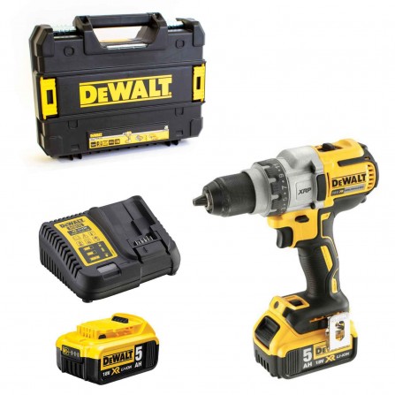 Dewalt akumuliatorinio suktuvo rinkinys DCD991P2-QW, 18 V, 2 x 5 Ah, įkroviklis + lagaminas