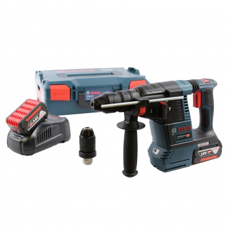 Akumuliatorinio perforatoriaus Bosch GBH 18V-26 F rinkinys, 18 V, 2 x 5 Ah, įkroviklis + lagaminas