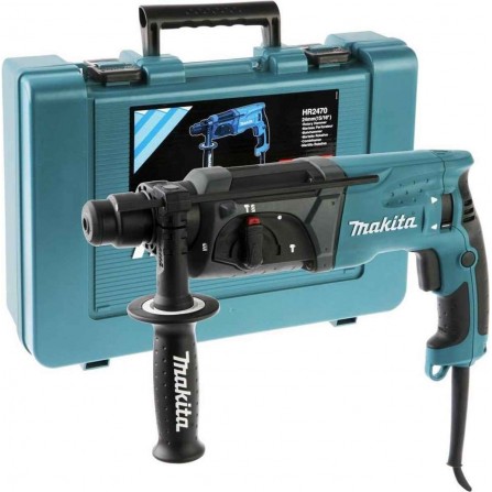 Perforatorius Makita HR2470, SDS-Plus, 2,4 J, 780 W + lagaminas