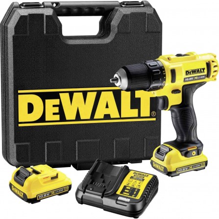 Dewalt akumuliatorinio suktuvo rinkinys DCD710D2-QW , 10,8 V, 2 x 2 Ah, įkroviklis + lagaminas