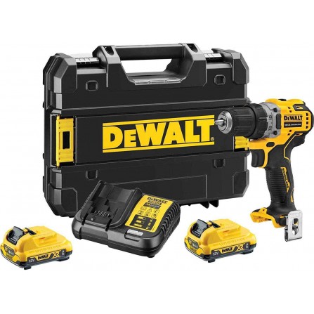 Accuboormachine DeWalt DCD701D2-QW set, 12 V, 2 x 2 Ah, lader + draagtas