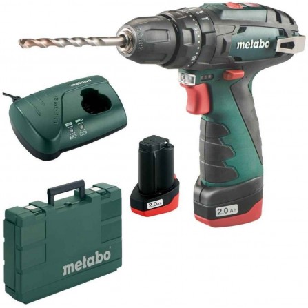 Kit visseuse à percussion sans fil Metabo PowerMaxx SB Basic (600385500), 10,8 V, 2 x 2 Ah, chargeur + coffret