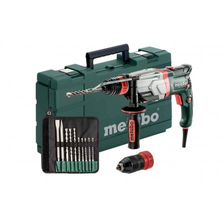 Elektrinio perforatoriaus Metabo UHEV 2860-2 (600713510) rinkinys, SDS-plus grąžtų/kaltų rinkinys, 10 vnt. + lagaminas