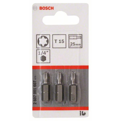Atsuktuvų antgaliai Bosch Extra Hard T15, 25 mm, 3 vnt