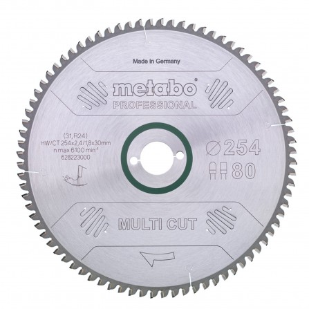 Pjovimo diskas Metabo „multi cut - professional“, 254x30, Z80 FZ/TZ, 5°neg. (628223000)