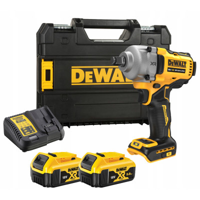 DeWalt smūginio veržliasukio rinkinys DCF891P2T, 18 V, 2 x 5 Ah, įkroviklis + lagaminas