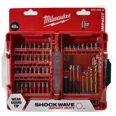 Grąžtų ir sukimo antgalių rinkinys Milwaukee SHOCKWAVE Impact Duty, 48 vnt.