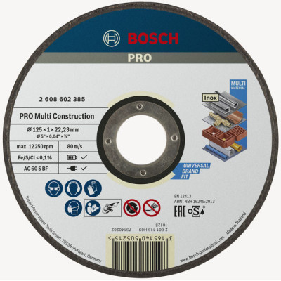 Bosch PRO Multi Material doorslijpschijf, 125 x 1 x 22,23 mm (2608602385)