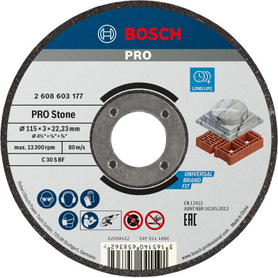 Bosch PRO Steendoorslijpschijf (2608603177), 115 x 3 x 22,23 mm