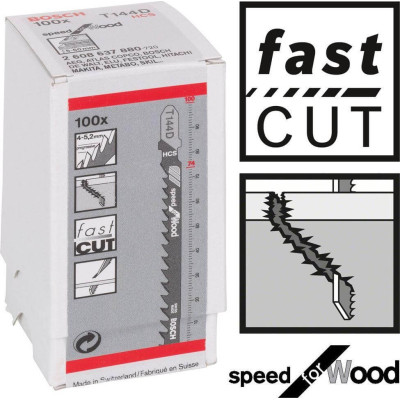 Decoupeerzaagbladen voor Bosch T 144 D (100 mm, 100 stuks)