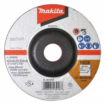 Šlifavimo diskas Makita 125X6 RST INOX (A-80656)