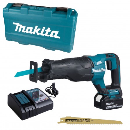 Akumuliatorinis tiesinis pjūklas Makita (DJR187RT), 18 V, 1 x 5 Ah, įkroviklis + lagaminas