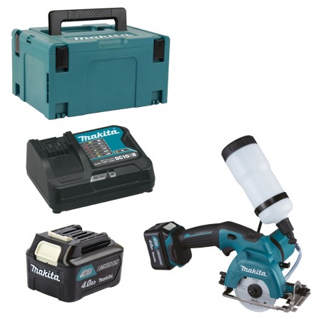 Akumuliatorinio diskinio pjūklo stiklui, keramikai Makita (CC301DSMJ) rinkinys, 10,8 V, 2 x 4 Ah, įkroviklis + lagaminas