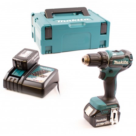Makita DDF485RTJ accuboormachine set, 18 V, 2 x 5 Ah, oplader + koffer