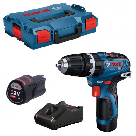 Akumuliatorinio smūginio suktuvo-gręžtuvo Bosch GSB 12V-35 rinkinys, 12 V, 2 x 3 Ah, įkroviklis, + lagaminas