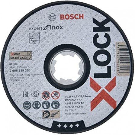 Pjovimo diskas Bosch X-LOCK Standard for Inox, 10 x 125 x 1,6 mm T41, 10 vnt
