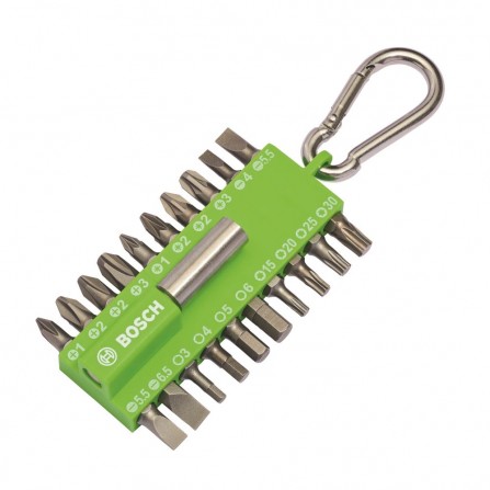 Bosch sukimo antgalių rinkinys su karabinu žalios spalvos, 1 vnt.